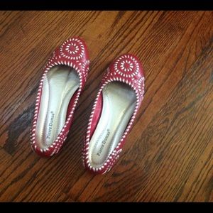 PIERRE DUMAS Red Slip On Ballet Flats Size 7M